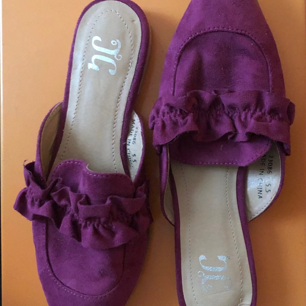 JG Faux Suede Mules